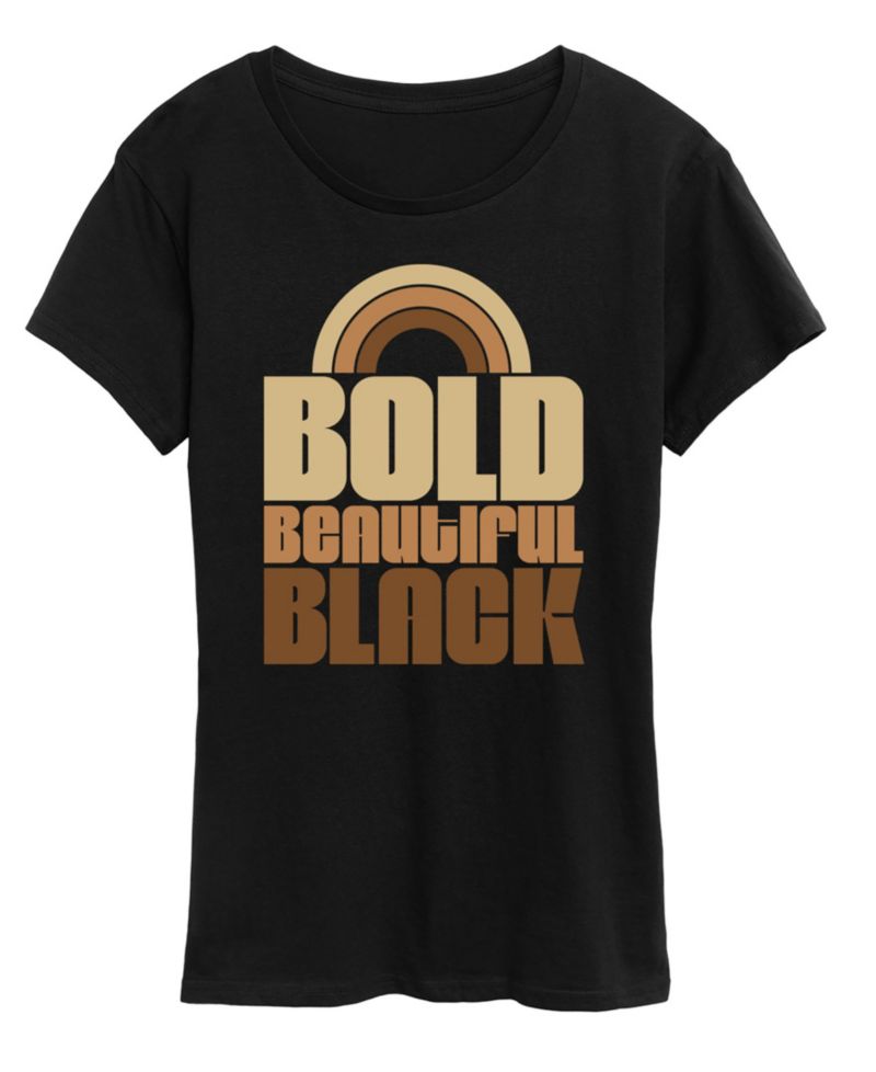 Women's Instant Message Bold Beautiful Black Short-Sleeve Graphic T-Shirt