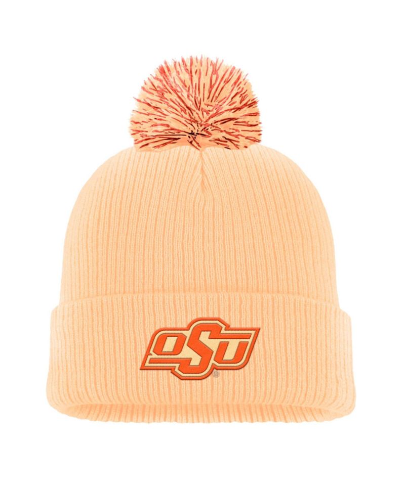 Men's Orange Oklahoma State Cowboys Tonal Peak Cuffed Knit Hat with Pom