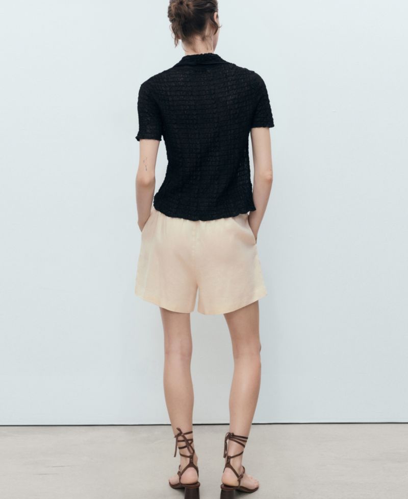 Women's Straight-Fit Drawstring Linen Shorts