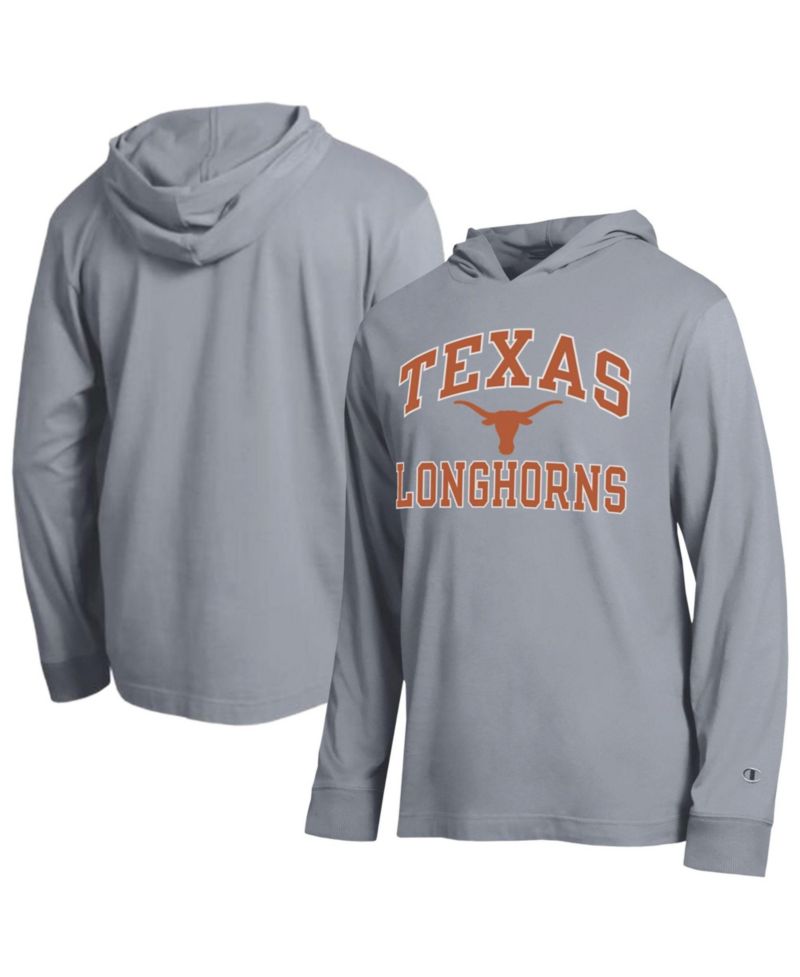 Men's Heather Gray Texas Longhorns High Motor All-Star Long Sleeve Hooded T-Shirt