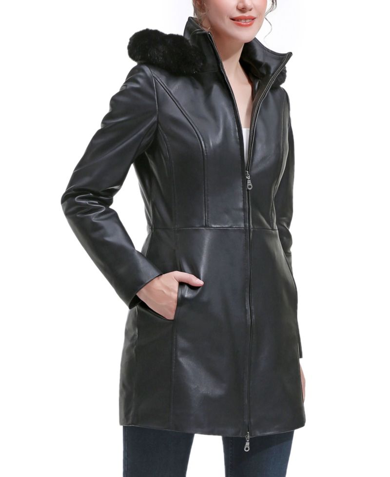 Women's Greta Leather Parka Coat