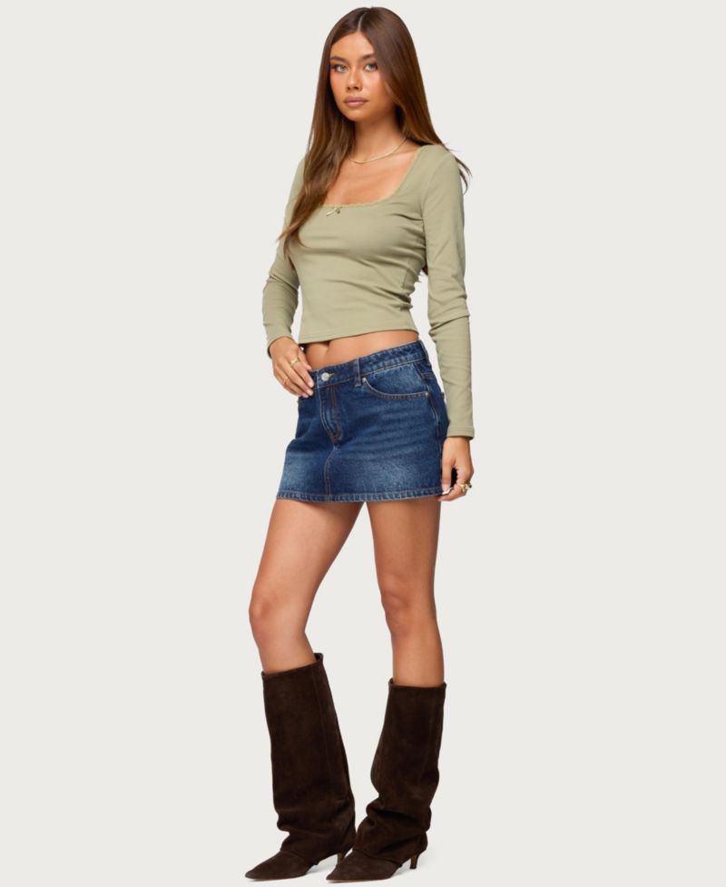 Women's Mora Lace Trim Ribbed T Shirt