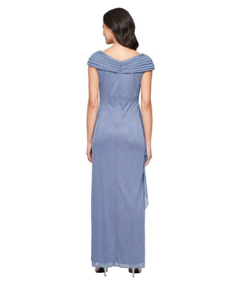 Petite Glittered Ruched Gown