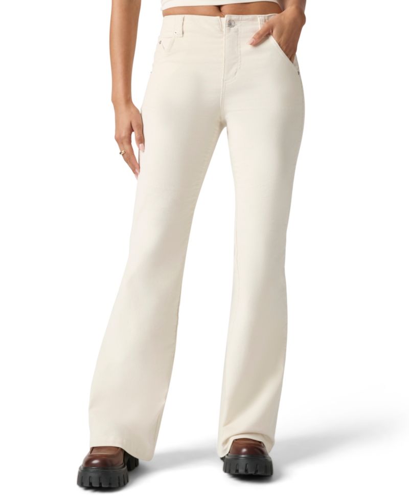 Juniors' High-Waist Flare Corduroy Pants