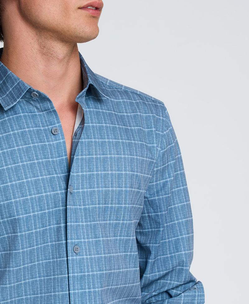 Men's Plaid Point Collar Classic-Fit Shirt