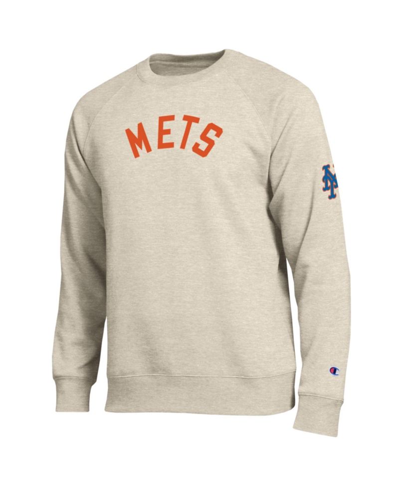 Men's New York Mets Fleece-Lined Raglan Relaxed-Fit Cotton-Blend Sweatshirt