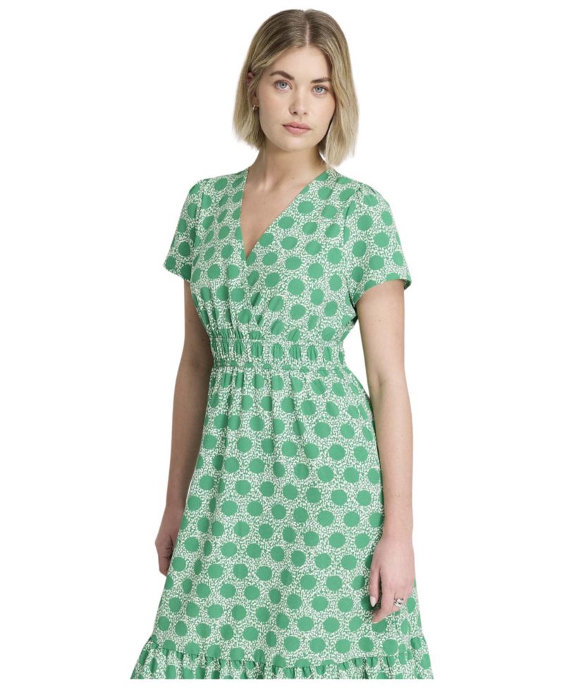 Women's Deena Wrap Tiered V-Neck Midi Dress
