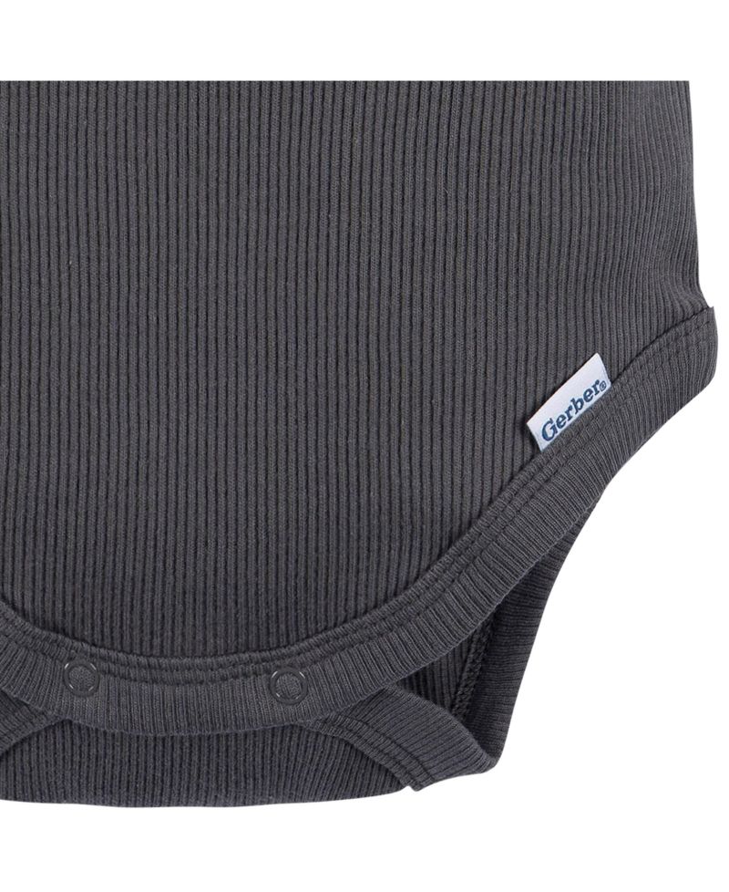 Baby Boys 2-Pack Bodysuit and Shorts Set, Dark Grey, 0-3 Months