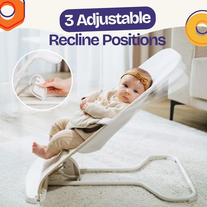 Kids Portable 2 in 1 Bouncer – Versatile Bouncer Chair Bouncer with Ergonomic Support to Use, Oatmeal
