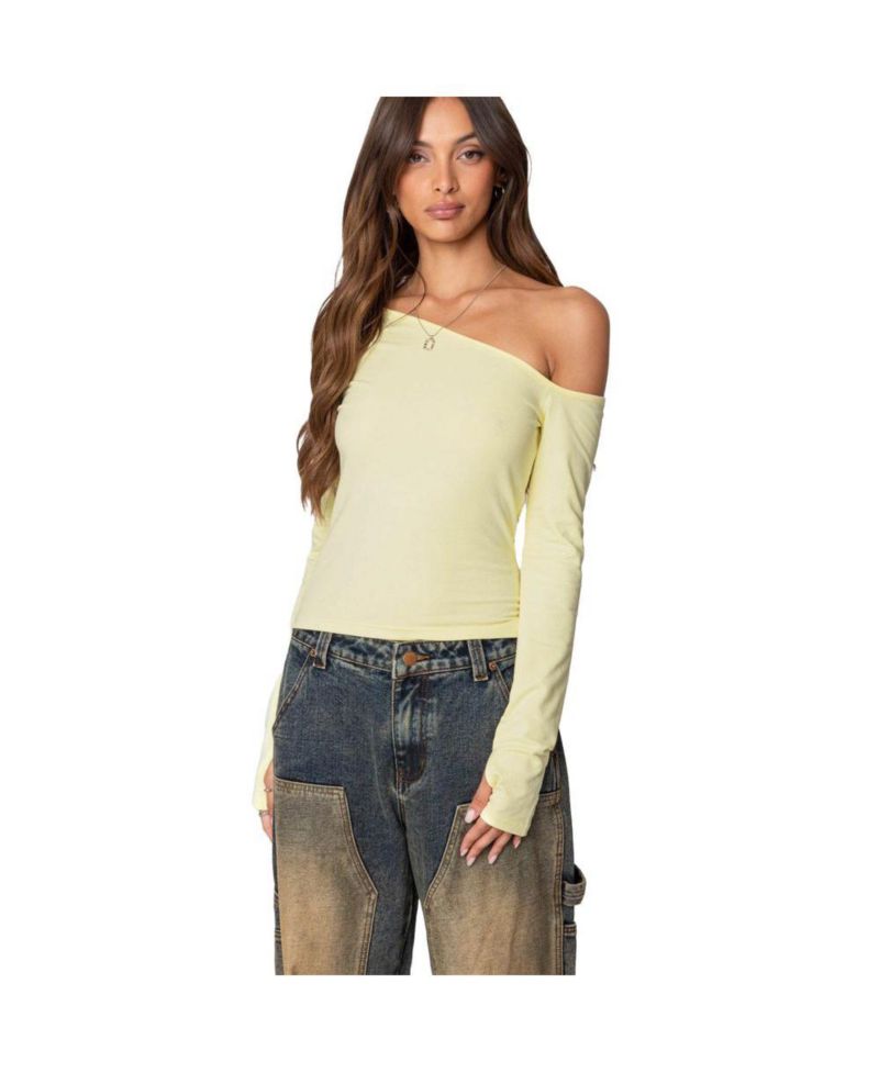 Womens Swan Asymmetric Top