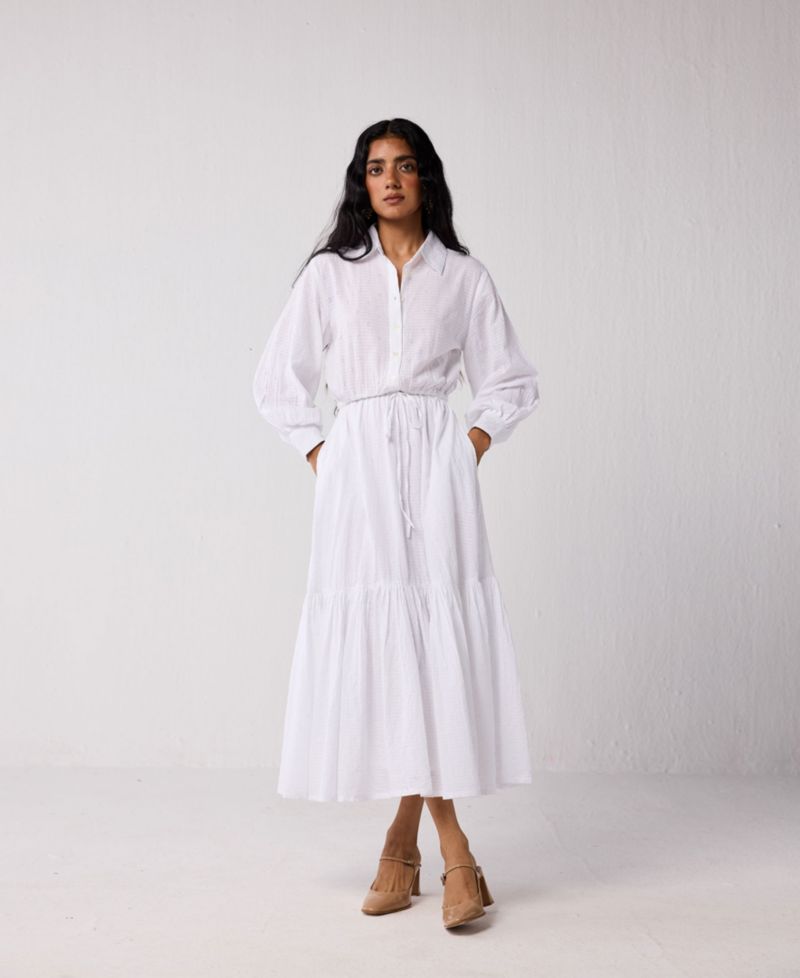 Women's Embroidered Flowy Tiered Maxi Dress