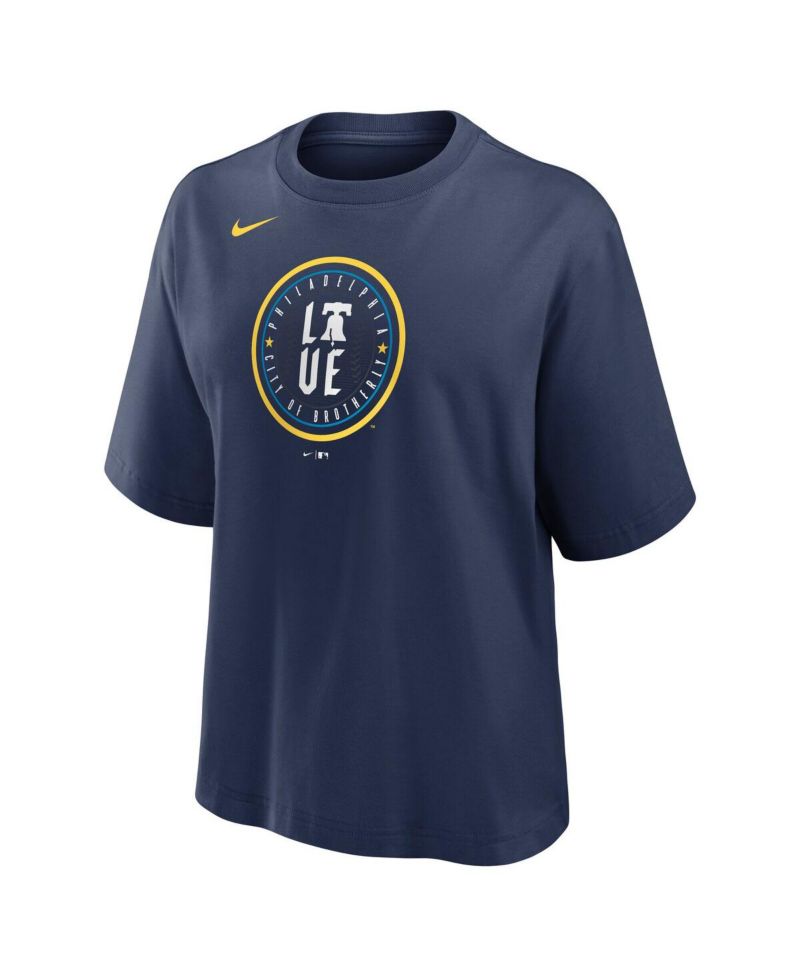 Women's Navy Philadelphia Phillies City Connect Logo Boxy T-Shirt