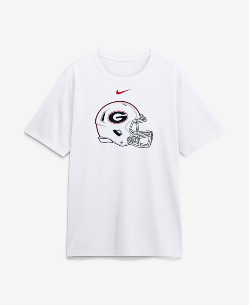 Men's White Georgia Bulldogs Whiteout Helmet T-Shirt