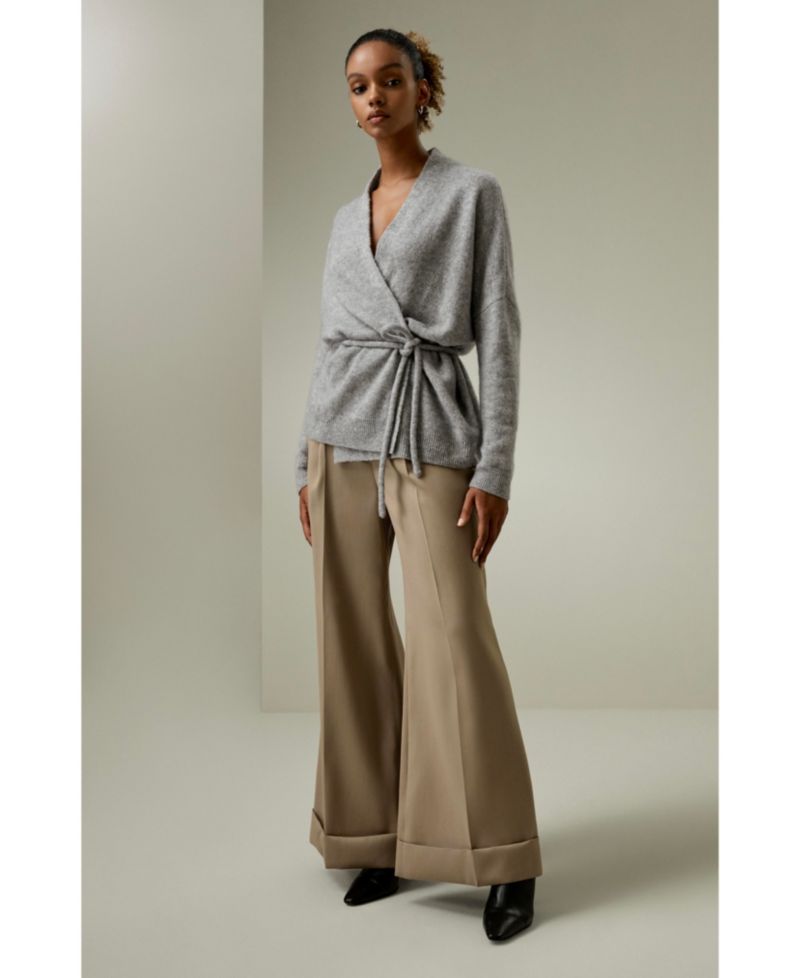 Women's Lounge Wrap Wool Knit Cardigan
