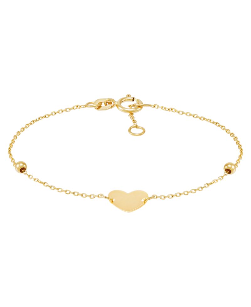 Heart Bracelet in 14k Yellow Gold