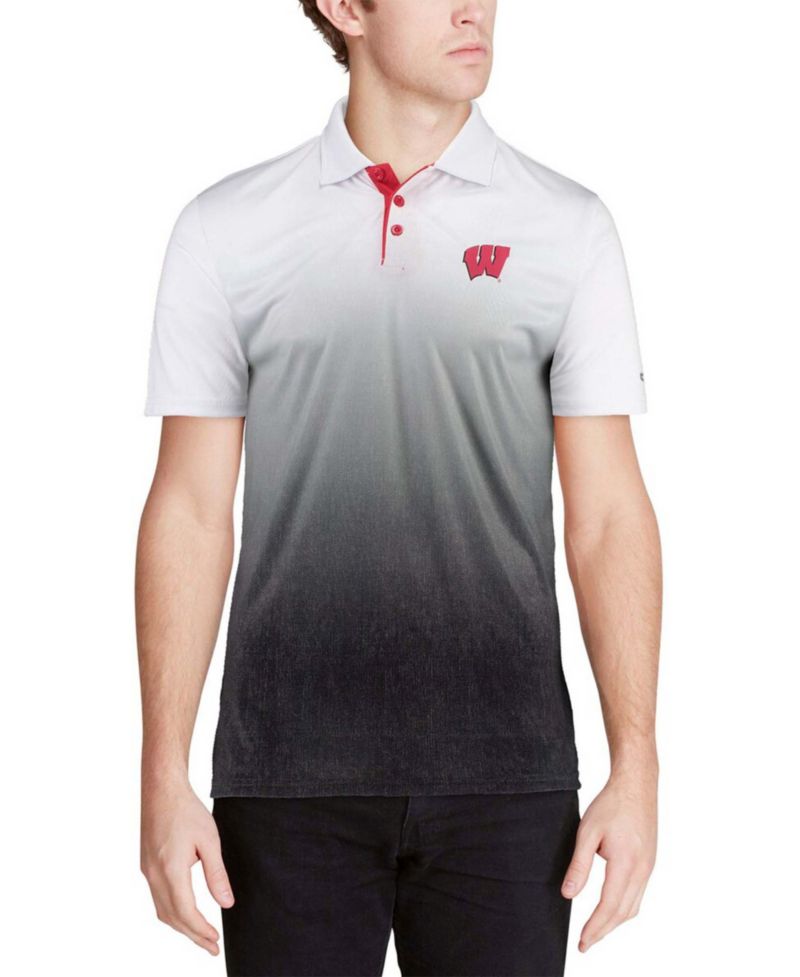 Men's Heather Gray Wisconsin Badgers Magic Team Logo Polo Shirt