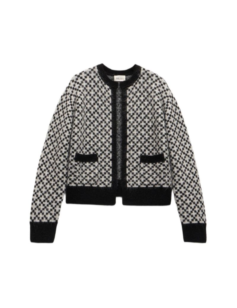 Women's Jacquard Wool Edge To Edge Cardigan