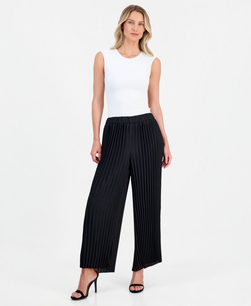 Women's Pleated Wide-Leg Pants