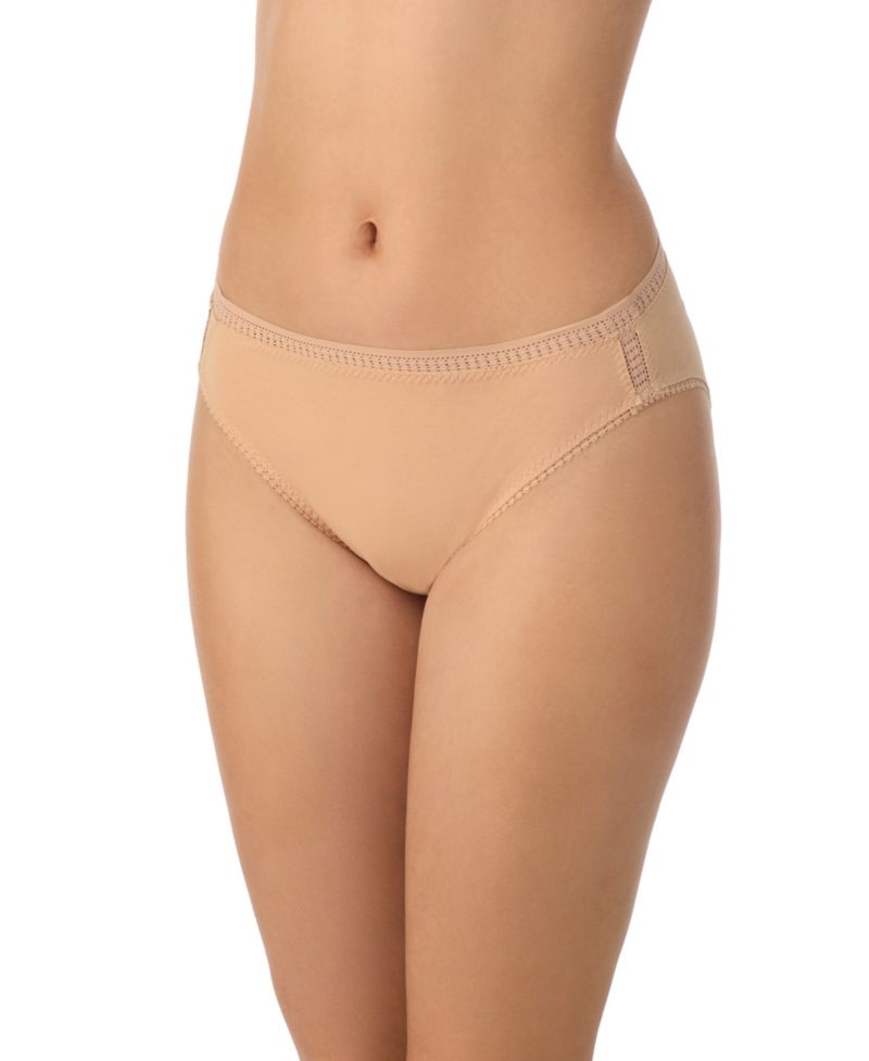 Women's Cabana Cotton-Blend Hi-Cut Brief Crochet Trim Panty, 3-Pack