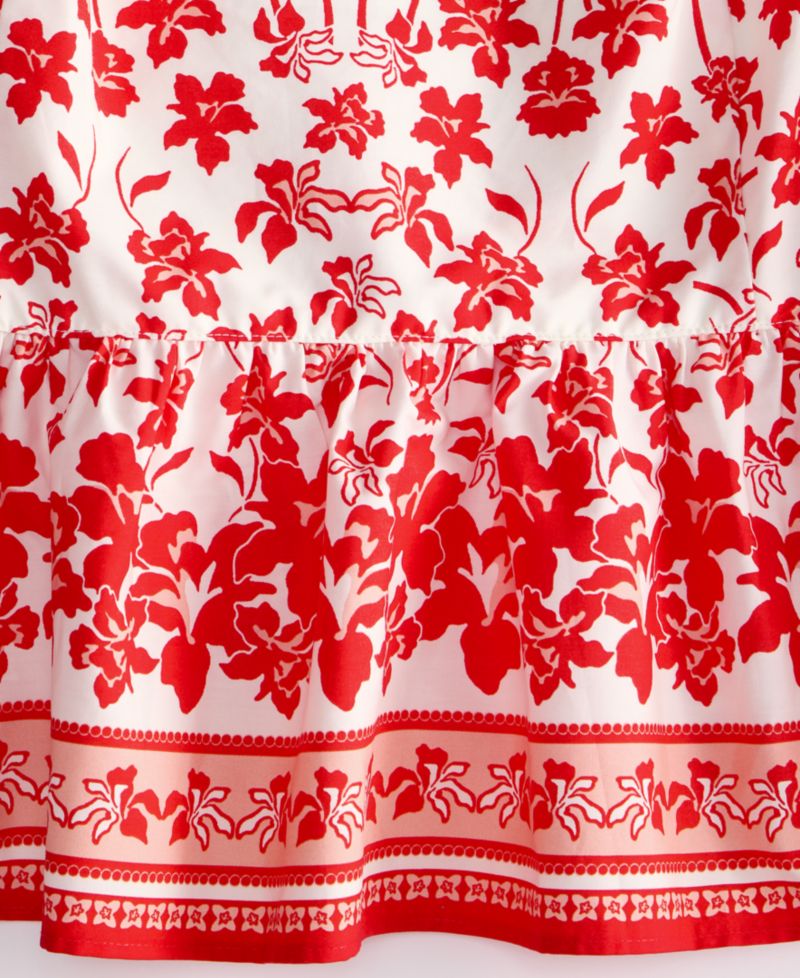 Women's Printed Cotton Tie-Back Peplum Top
