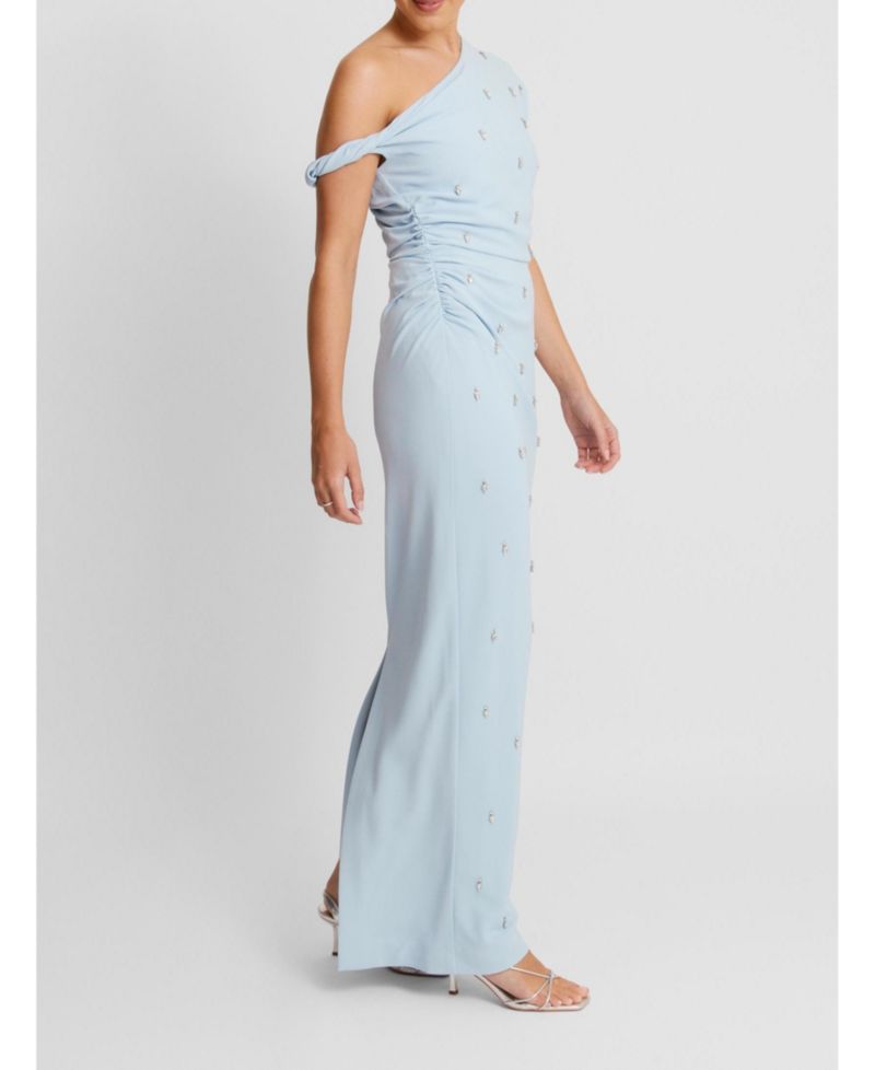 Women's Asymmetric Beaded Maxi Dress