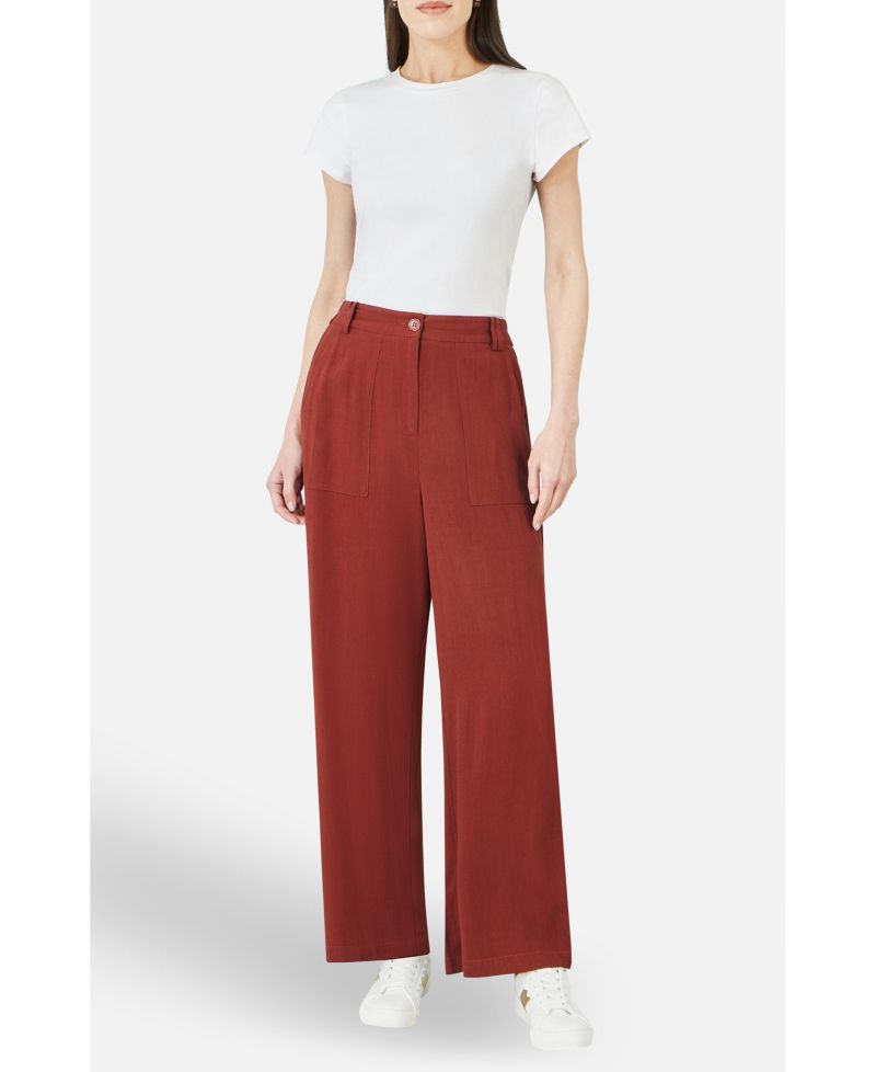 Women's Linen Mix Mid Rise Trousers