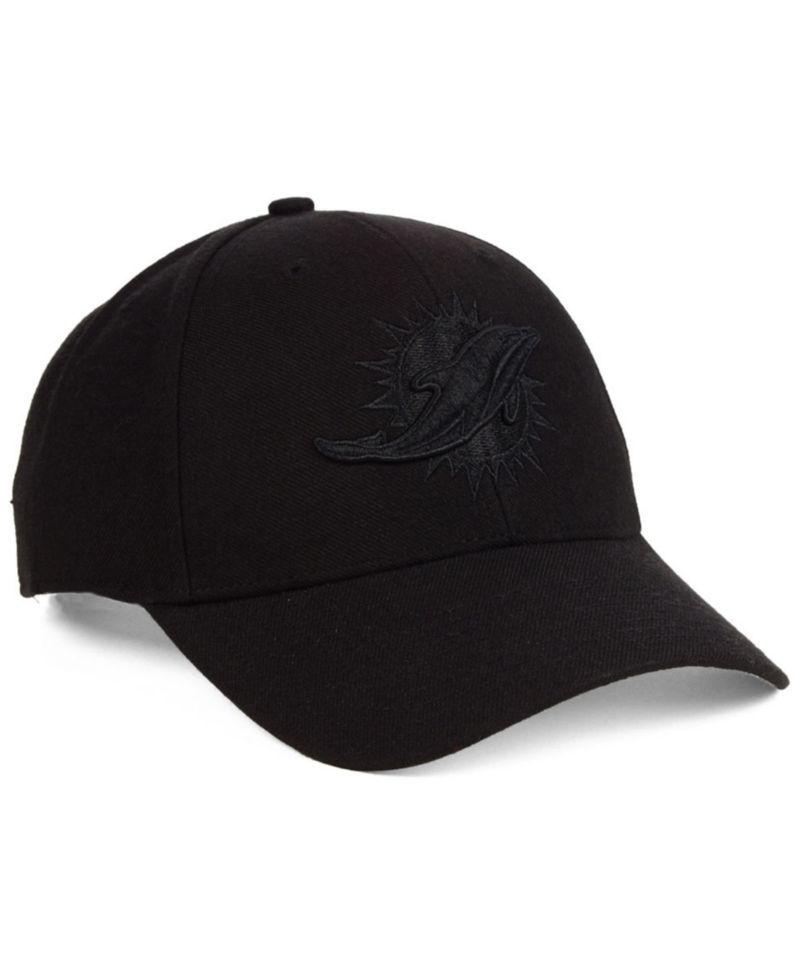 Miami Dolphins Black & Black MVP Strapback Cap
