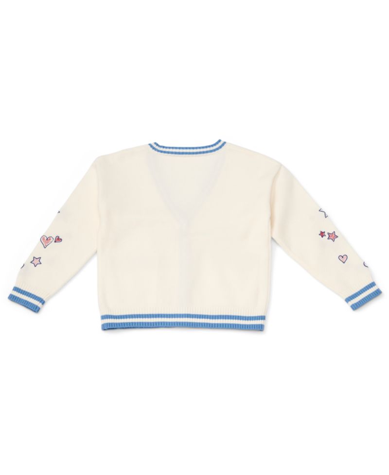 Girls' 4-16 Varsity with Embroidered Cardigan
