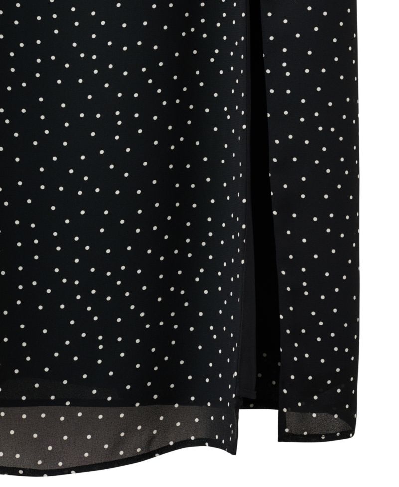 Women's Lace-Detail Polka-Dot V-Neck Dress