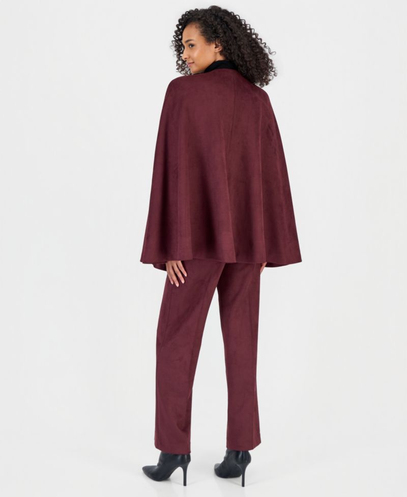 Women's Pull-On Wide-Leg Scuba Suede Pants