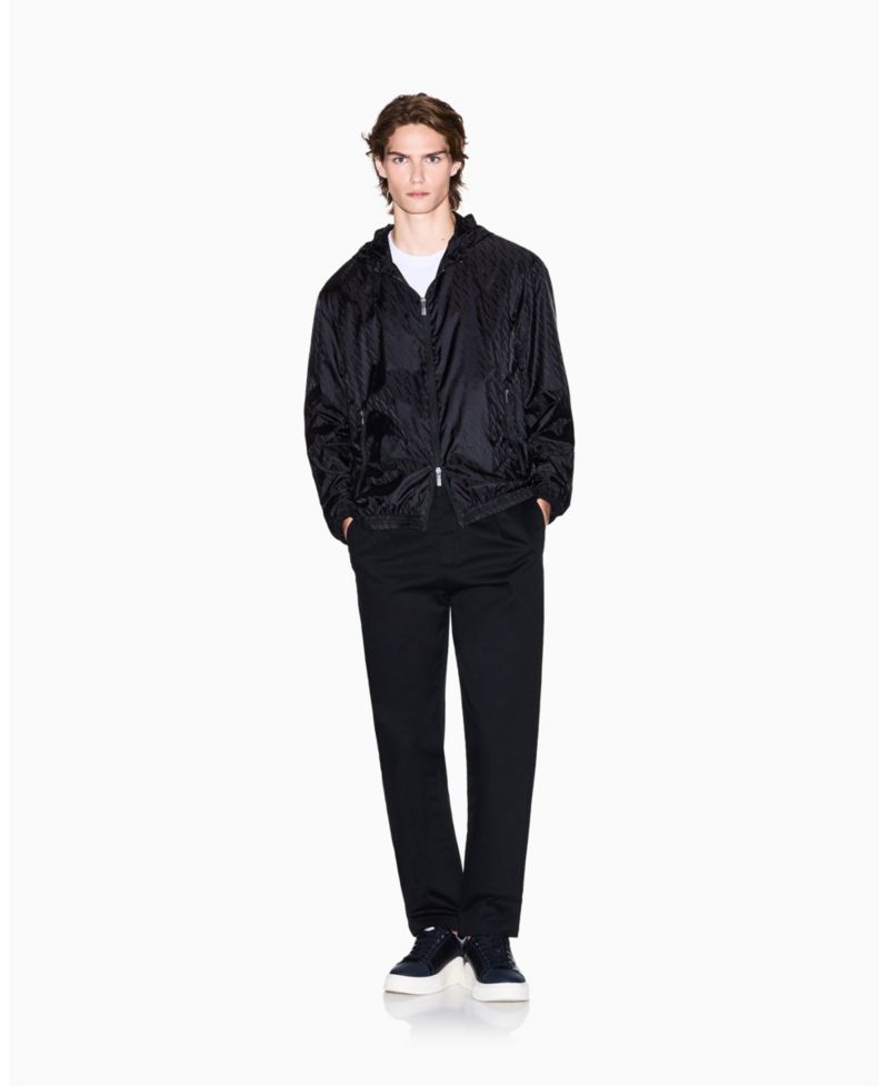 Men's Jacquard Allover Logo Windbreaker Jacket