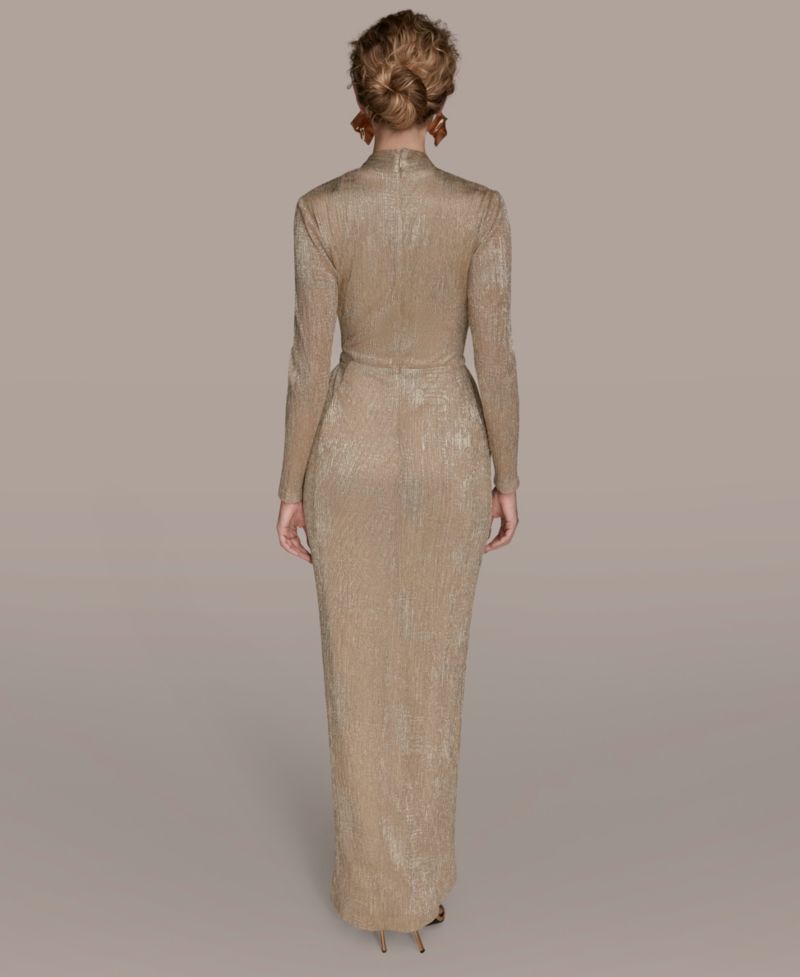 Women's V-Neck Draped Gown