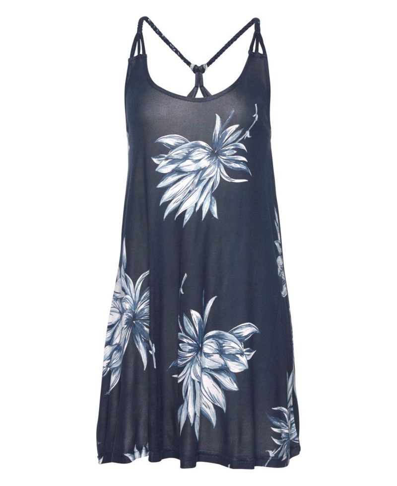 Women's Viscose Printed Beaded Strap A-Line Scoop-Neck Short Dress