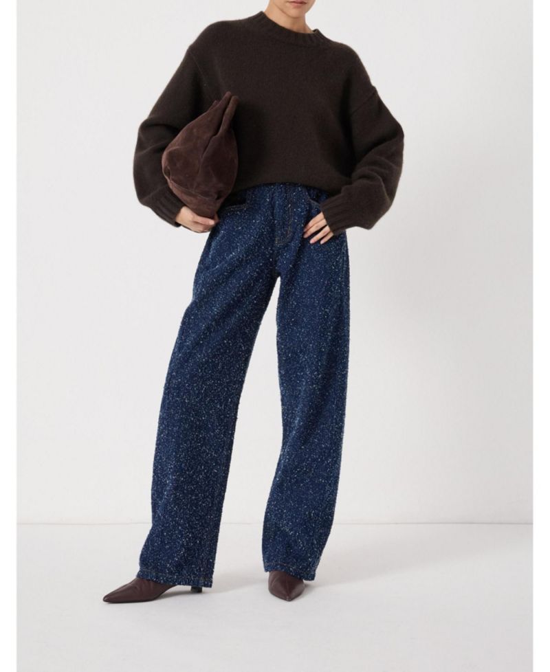 Women's Saskia Textured Straight-Leg Jeans