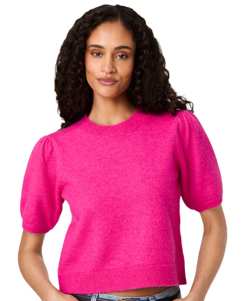 Women's Yulia Knit Puff-Sleeve Top