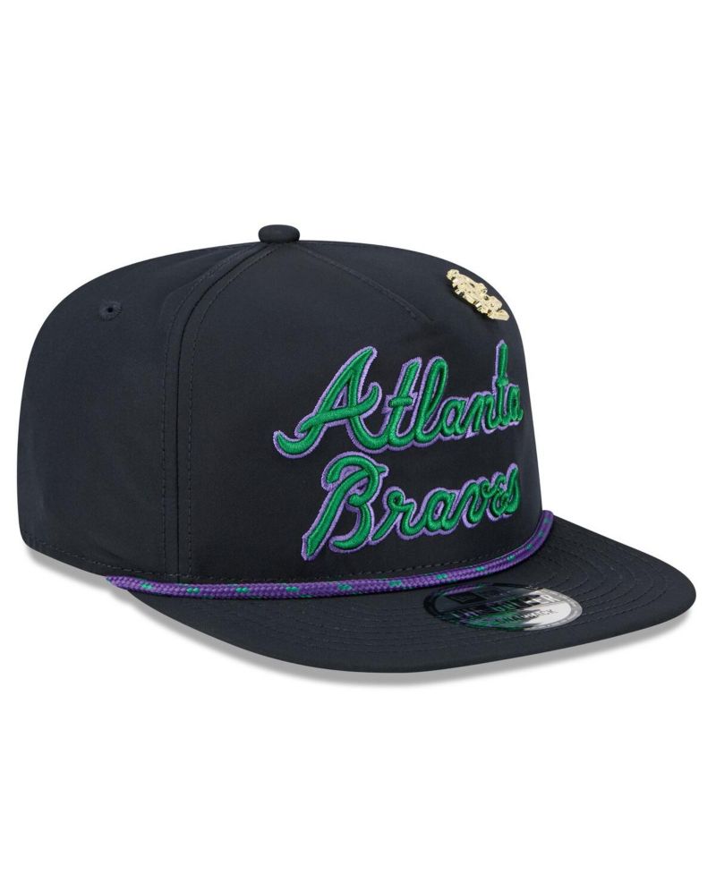 Men's Navy Atlanta Braves 2025 Big League Chew Golfer Snapback Hat