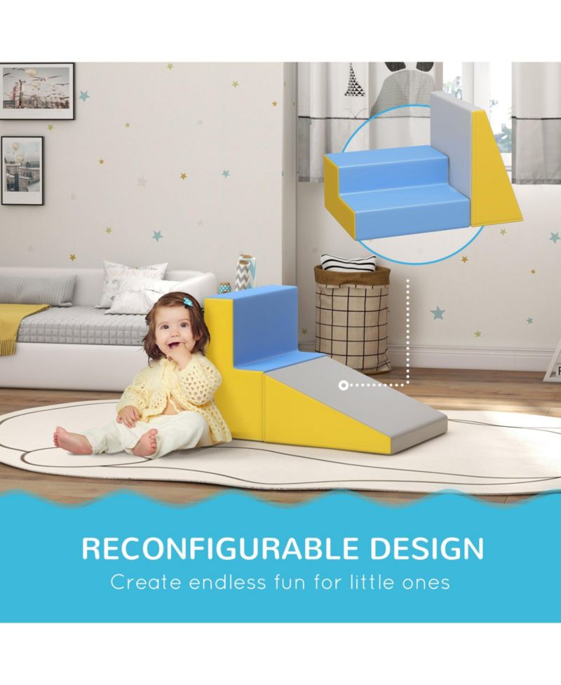 2 Piece Plush Soft Kids Playset to Climb and Crawl, Contemporary