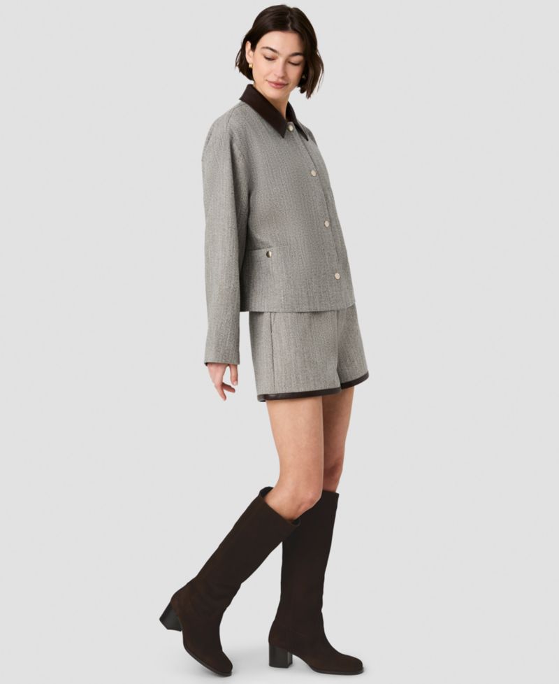 Women's Speckled Herringbone Cropped Jacket