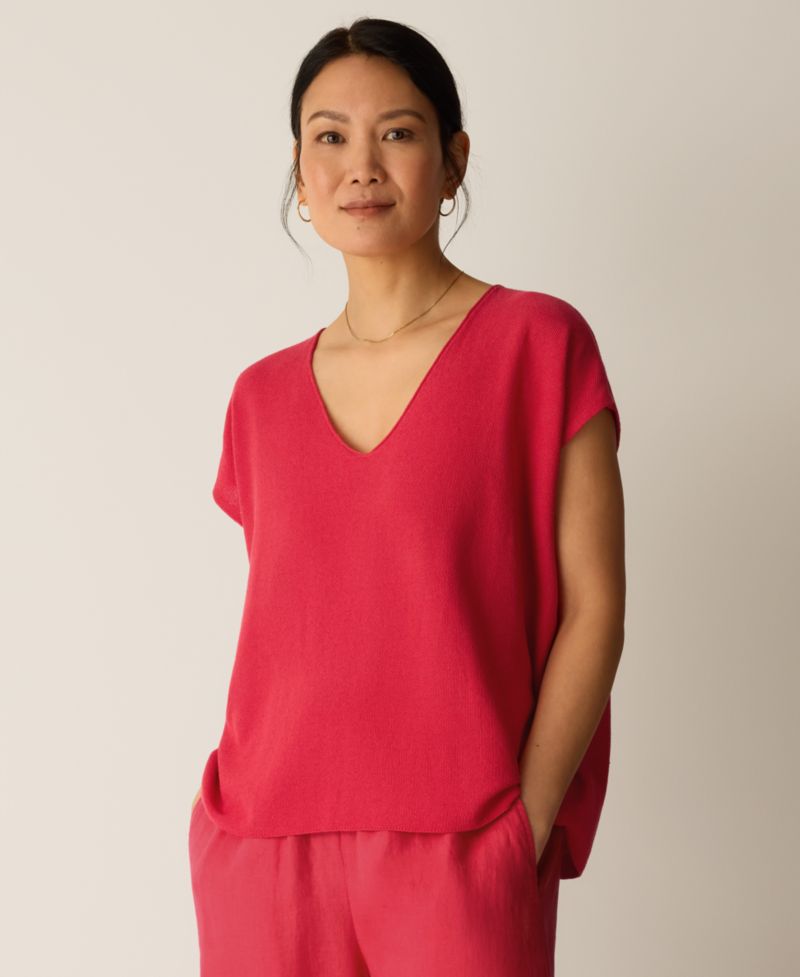Women's V-Neck Cap-Sleeve Sweater