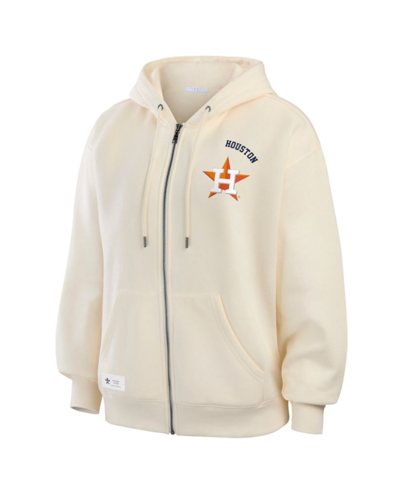 Women's Cream Houston Astros Full-Zip Hoodie