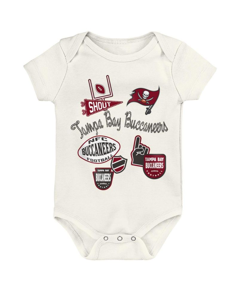 Boys and Girls 3 Piece Tampa Bay Buccaneers Littlest Player Bodysuit Set