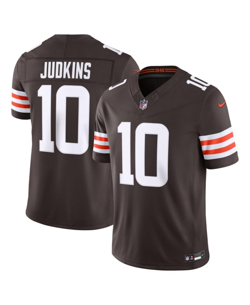 Men's Quinshon Judkins Brown Cleveland Browns Team Vapor F.U.S.E. Stitched Limited Jersey