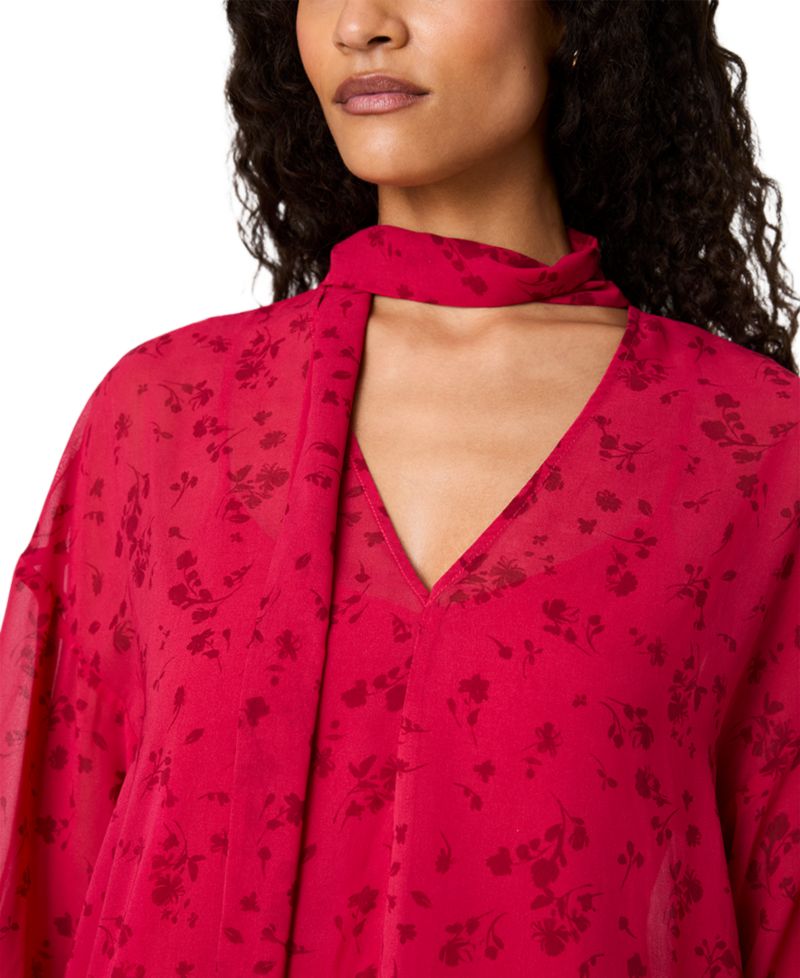 Women's Marina Long-Sleeve V-Neck Chiffon Top