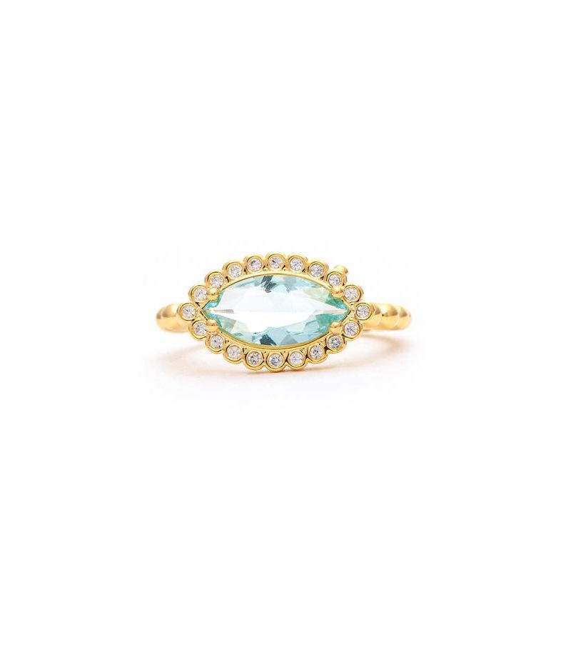London Blue Crystal East West Ring