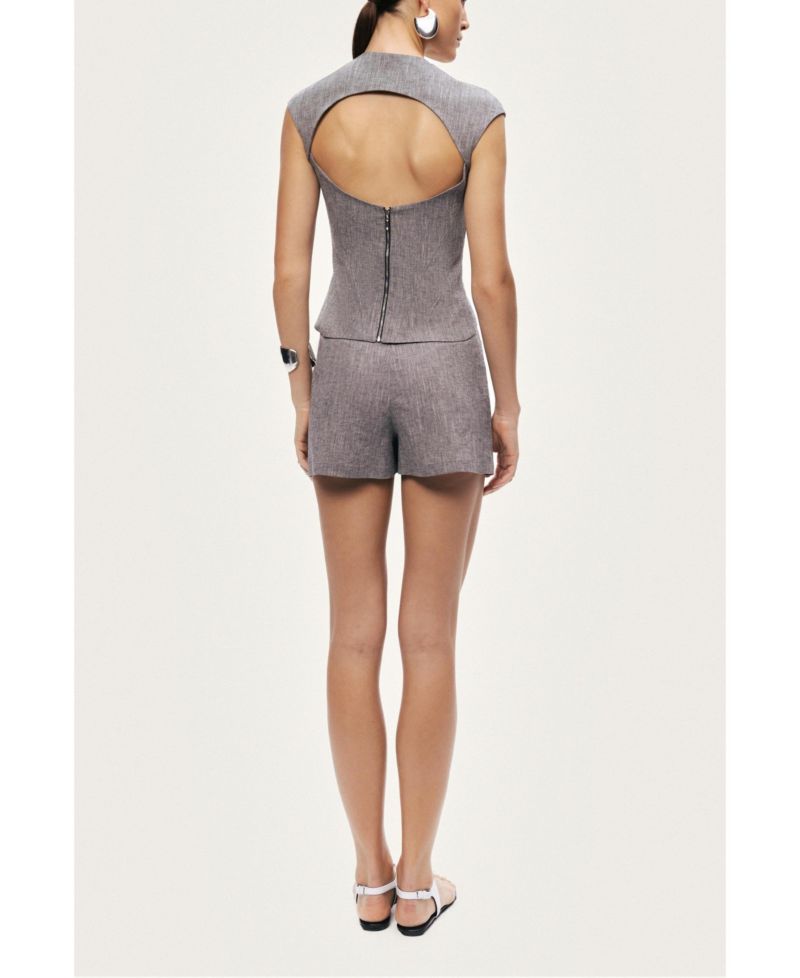 Women's Open-Back Tailored Top