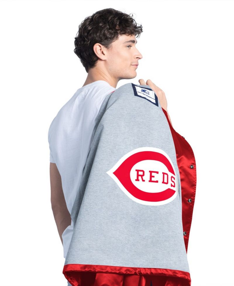 Men's Red Cincinnati Reds Cooperstown Collection Point Man Full-Snap Coaches Jacket
