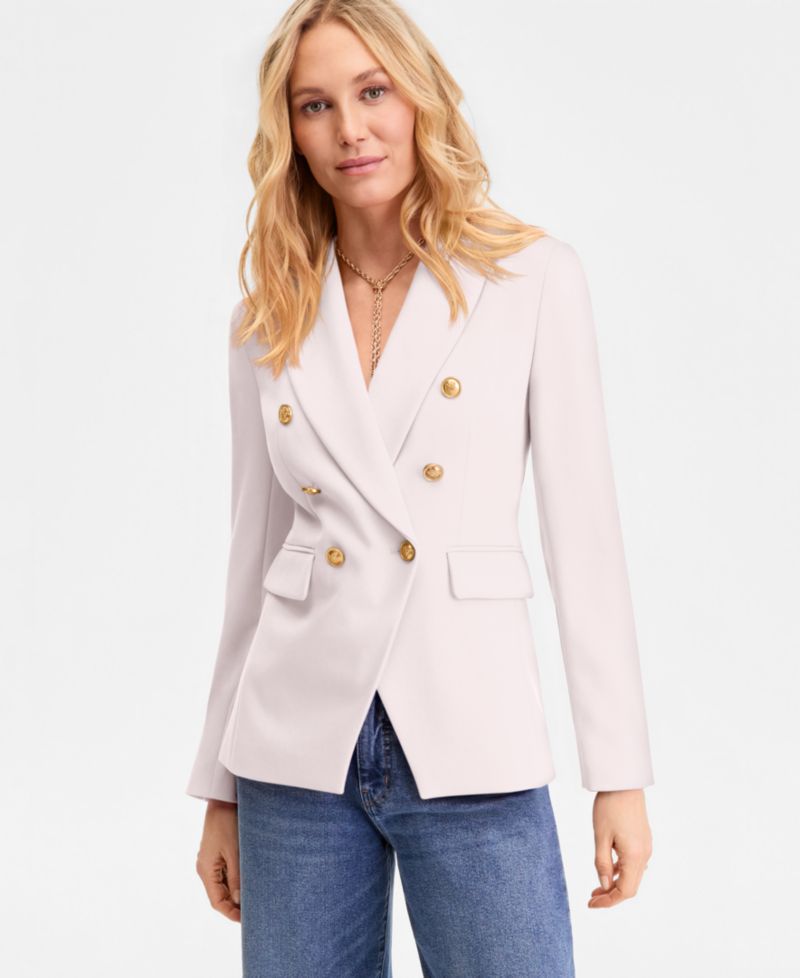 Plus Size Faux Double-Breasted Blazer