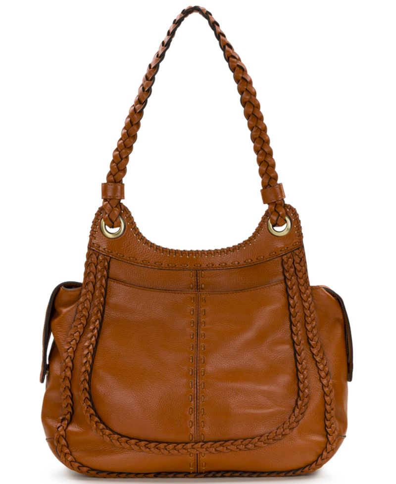 Adria Large Rugged Natural Satchel Handbag