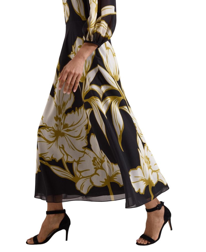Women's Eve Floral A-Line 3/4 Sleeve Maxi Dress