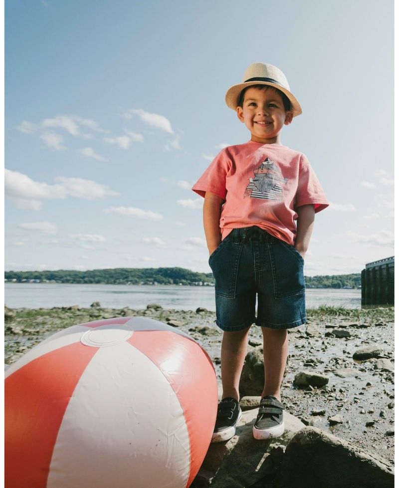 Baby Boy French Terry Navy Blue Denim Shorts